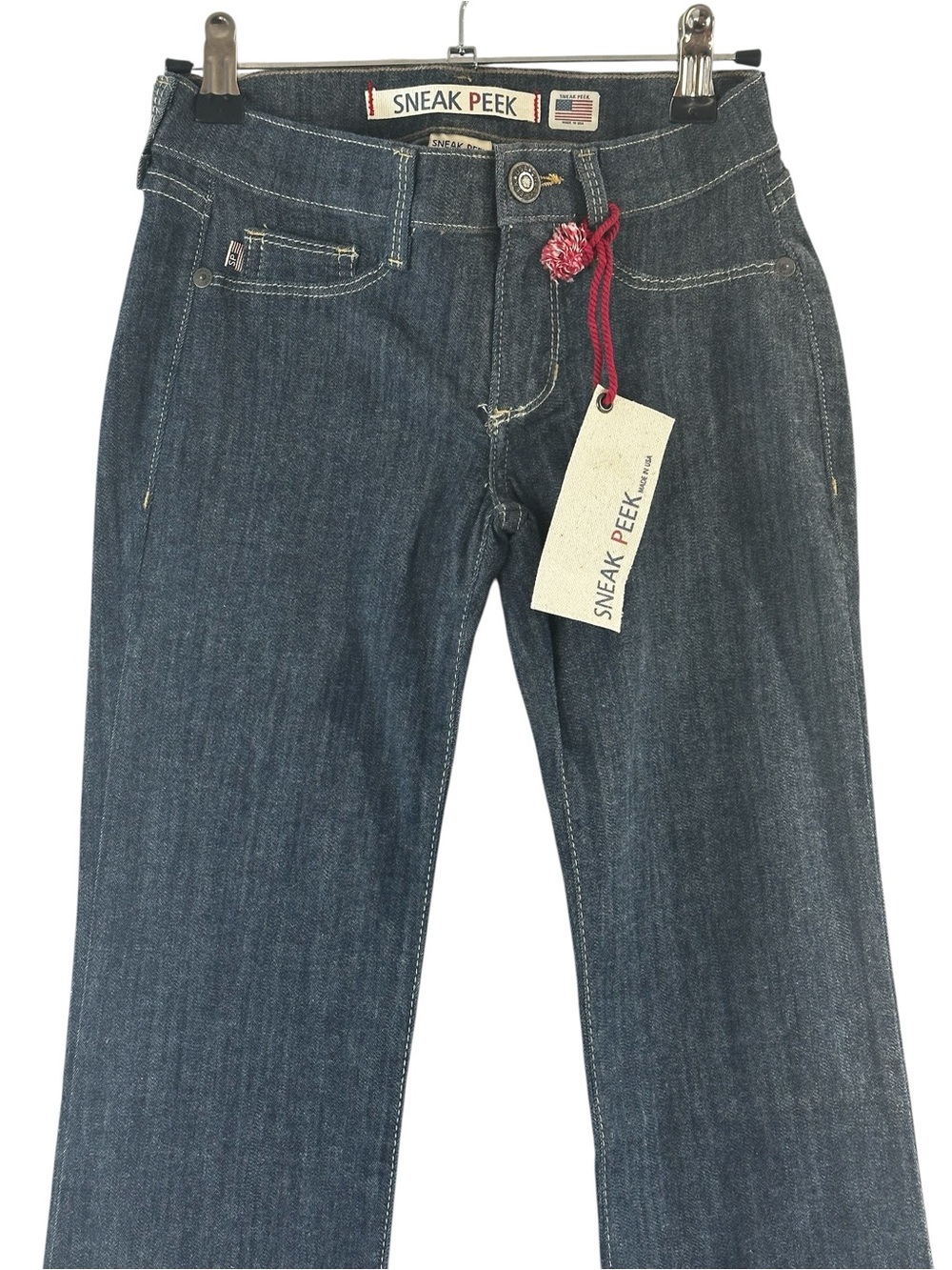 Sneak Peek Made in USA Dark Wash Bootcut Stretch Jeans Women’s Size 1 Y2K - Picture 2 of 15